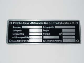 Porsche Diesel Typenschild (36)