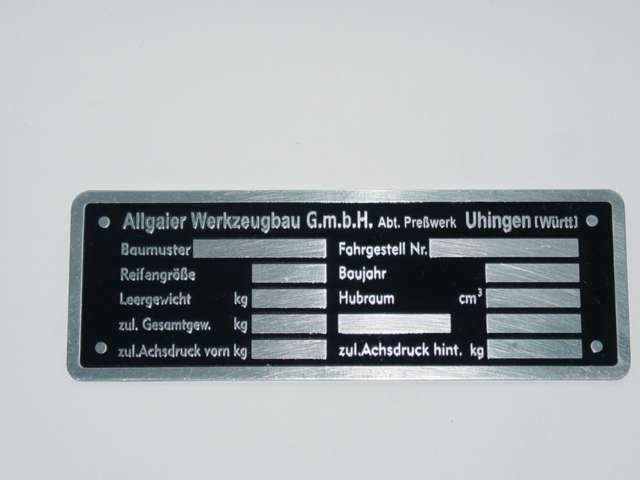 Allgaier Typenschild (30)